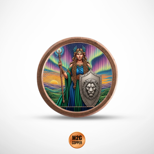 2026 Liberia Aurora Guardian of the Lion Colorized 5 oz Copper Coin