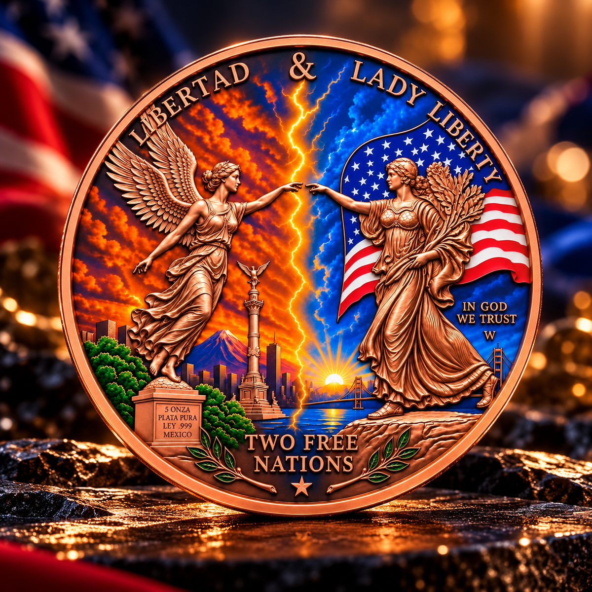 2026 Icons of Freedom Series: Libertad & Lady Liberty 5oz Copper Round