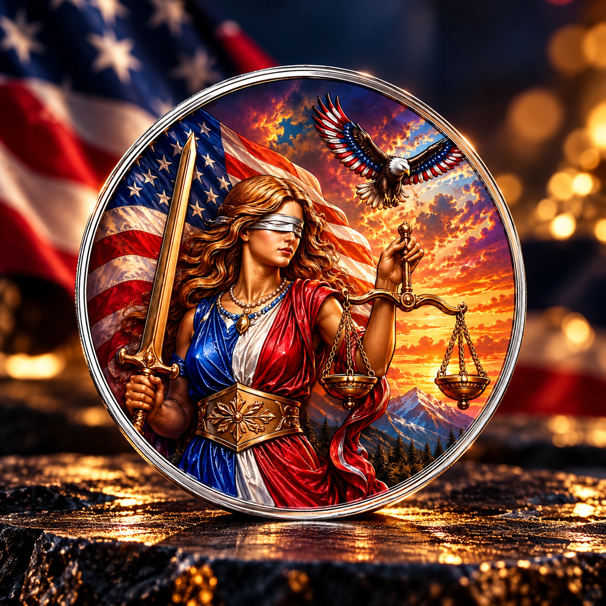2026 Niue Lady Justice - 250 Years of Justice 1 oz Silver Colorized Coin