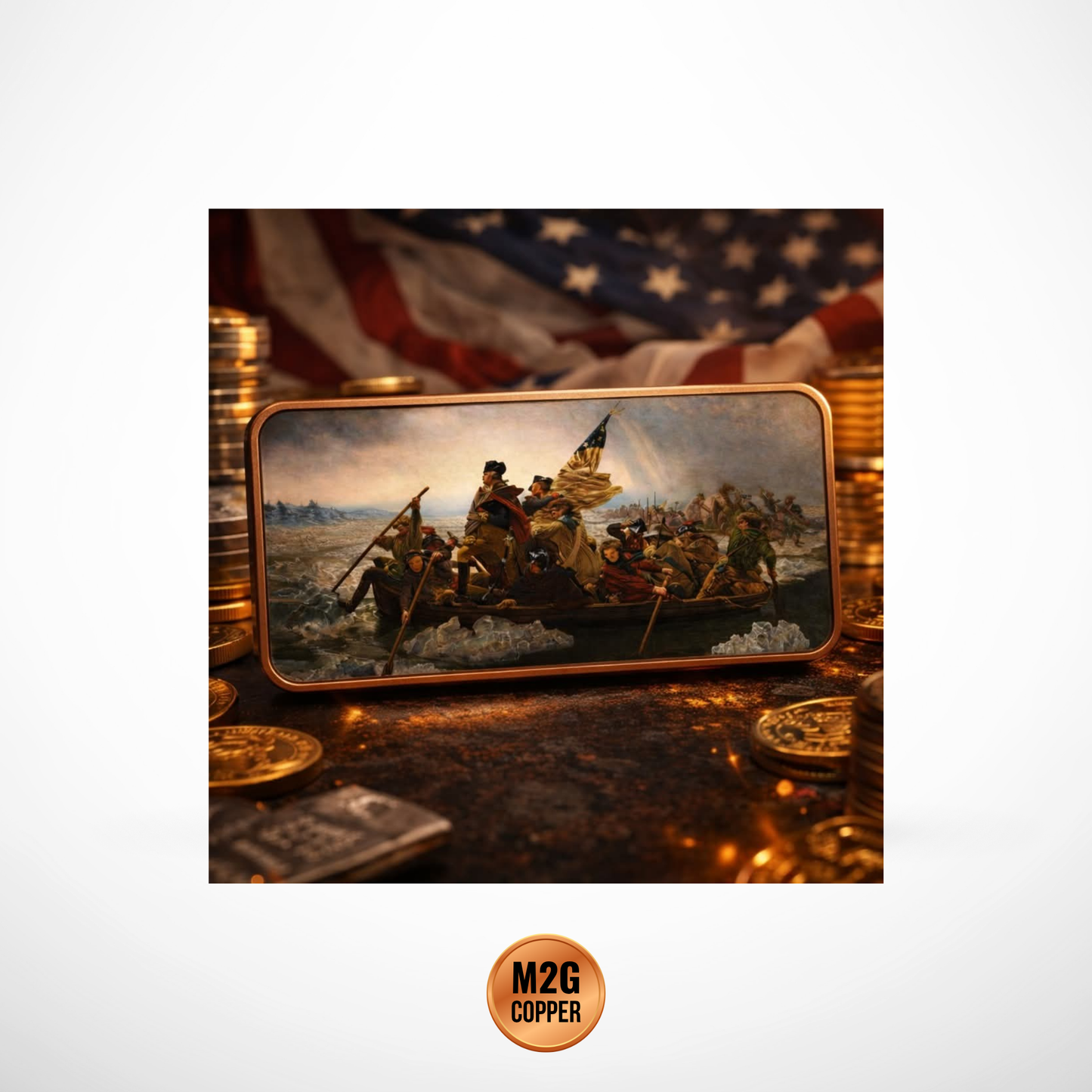 George Washington Crosses the Delaware – 10oz Copper Bar