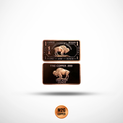 Buffalo 1oz Copper Bars w/ Proof Finish