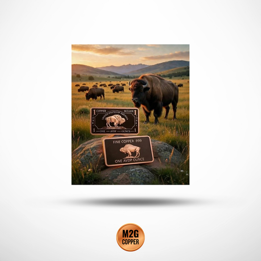 Buffalo 1oz Copper Bars w/ Proof Finish