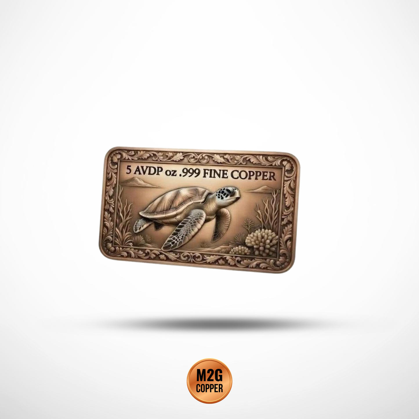 Giant Sea Turtle 5 oz Copper Colorized Art Bar