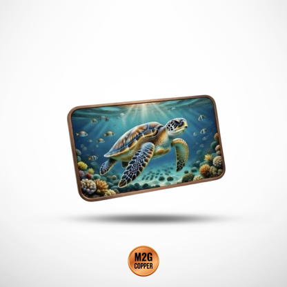 Giant Sea Turtle 5 oz Copper Colorized Art Bar