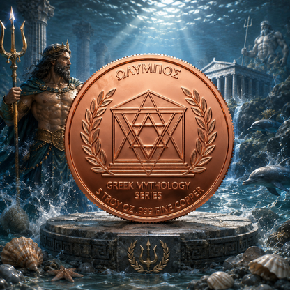 2026 Greek Mythology Series Poseidon 5 oz High-Relief Color Coin