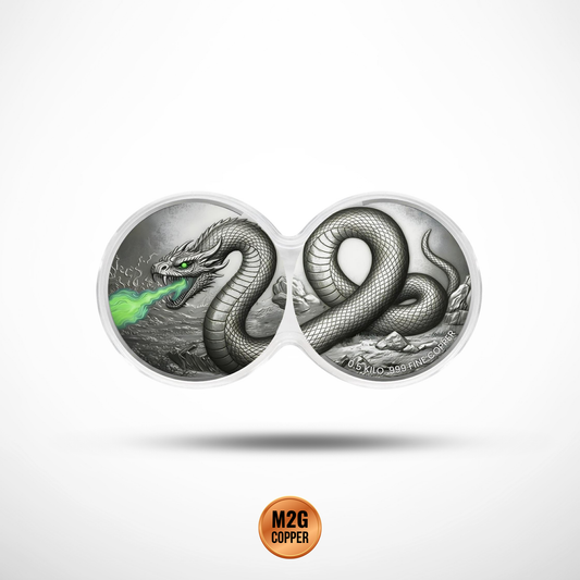 Viper's Venom Glow-in-the-Dark 2 x 1/2 Kilo Copper Medal Set in DuoStack Capsule