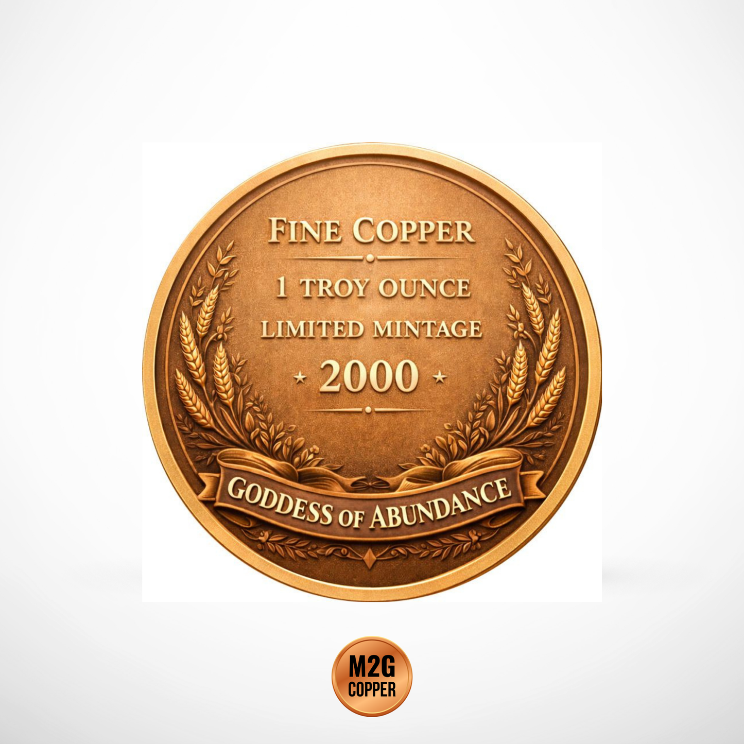 Goddess of Abundance 1 oz Copper Round