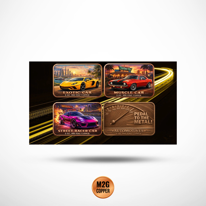 Pedal to the Metal Automotives Colorized 5 oz Copper Round (Set of 3)