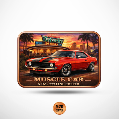 Pedal to the Metal Automotives Colorized 5 oz Copper Round (Set of 3)