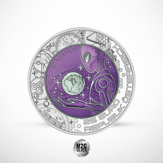 2022 Austria Extraterrestrial Life 0.26 OZ Silver & Niobium Coin NGC MS 70 Galaxy Label