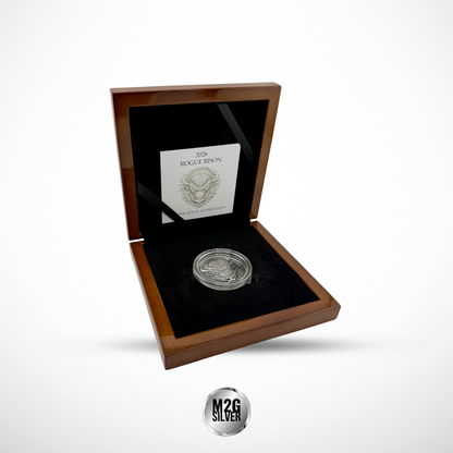 2026 Ascension Islands Rogue Bison UHR Antiqued 2 oz Silver Coin