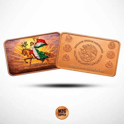 2026 Ańo del Caballito - Year of the Horse Colorized 5 oz Copper Bar