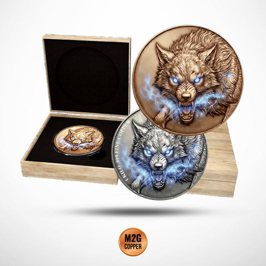 Spirit Wolf High Relief 1 Kilo .999 Copper Medal