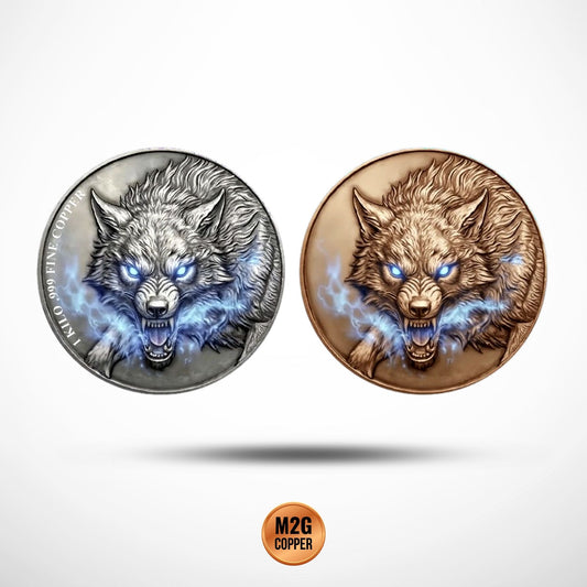 Spirit Wolf High Relief 1 Kilo .999 Copper Medal