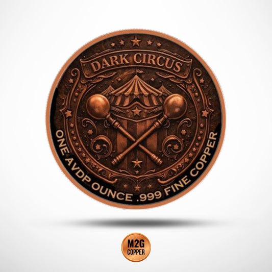 Dark Circus Colorized 1oz .999 Copper Round in Card