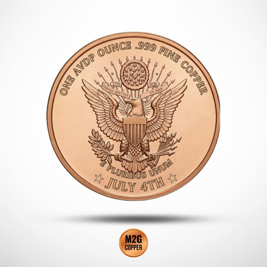 Let Freedom Ring Colorized 1 oz .999 Copper Round