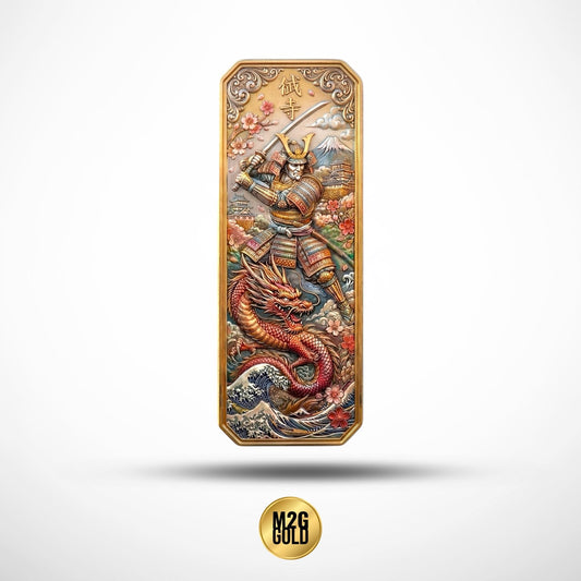 ANCIENT LEGACIES: JAPAN - 5oz .999 24kt Gold Glided Colorized Copper Bullion