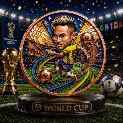2026 Football Star Series: 1oz Neymar Copper Coin UHR
