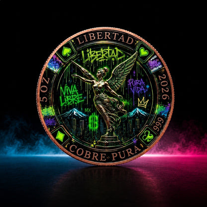Street Graffiti 5 oz Copper Libertad Poker Chip