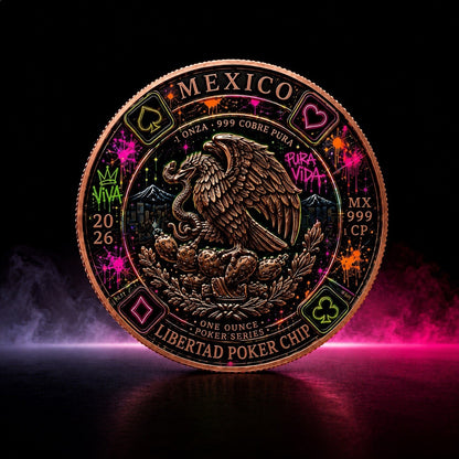 Street Graffiti 5 oz Copper Libertad Poker Chip