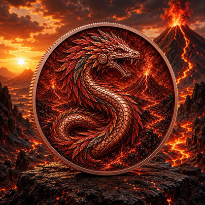 2026 Aztec Winged Aztec Fire Dragon Libertad 5oz Copper Coin
