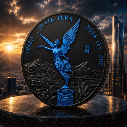 2024 Mexico Libertad Black Platinum Ice Edition 1 oz Silver Coin