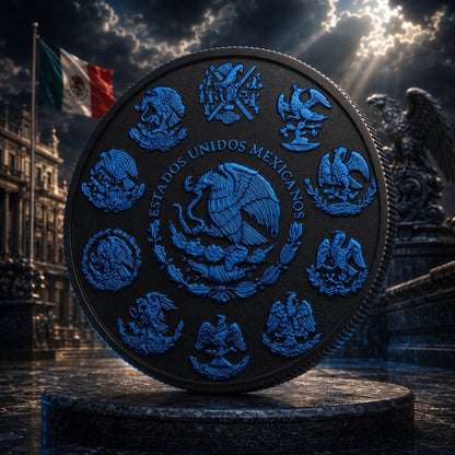 2024 Mexico Libertad Black Platinum Ice Edition 1 oz Silver Coin
