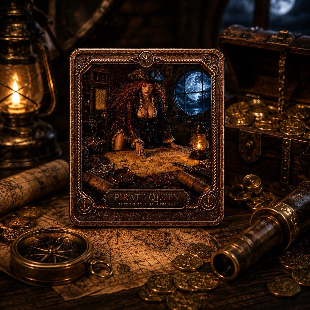 2026 5 oz Pirate Queen Captains Log .999 Copper Square