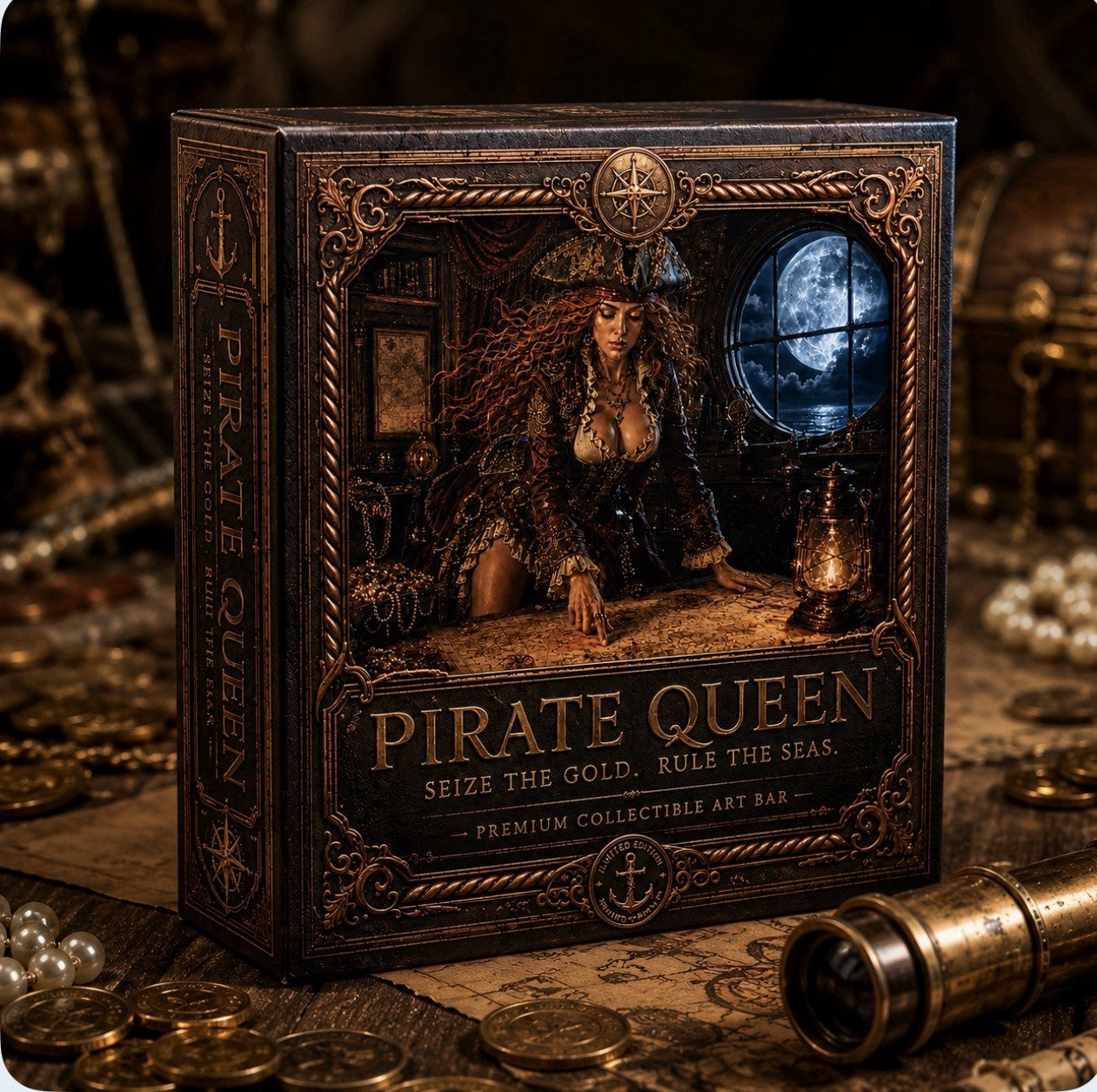 2026 5 oz Pirate Queen Captains Log .999 Copper Square