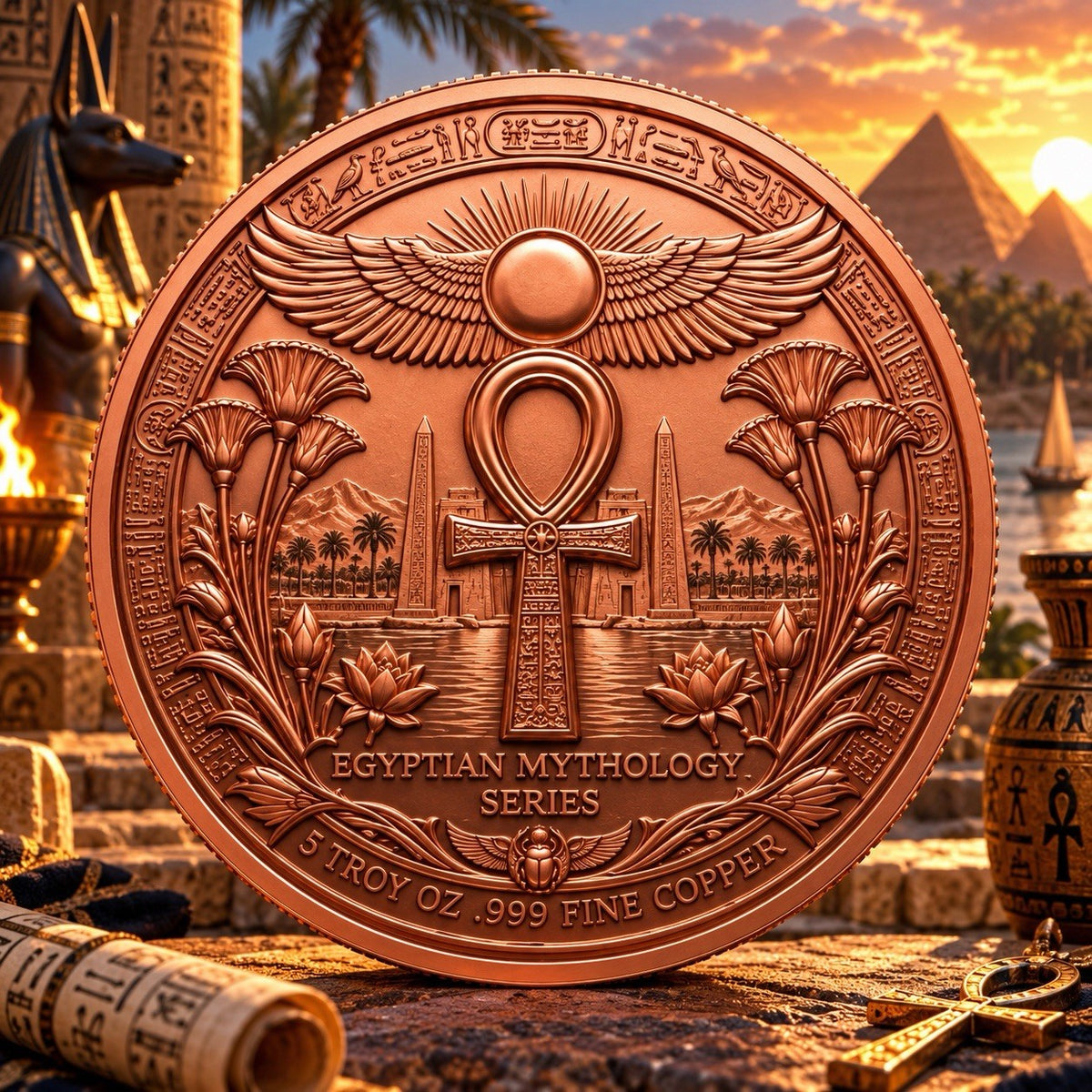 2026 Egyptian Mythology Gods Series: Anubis 5oz Copper Round