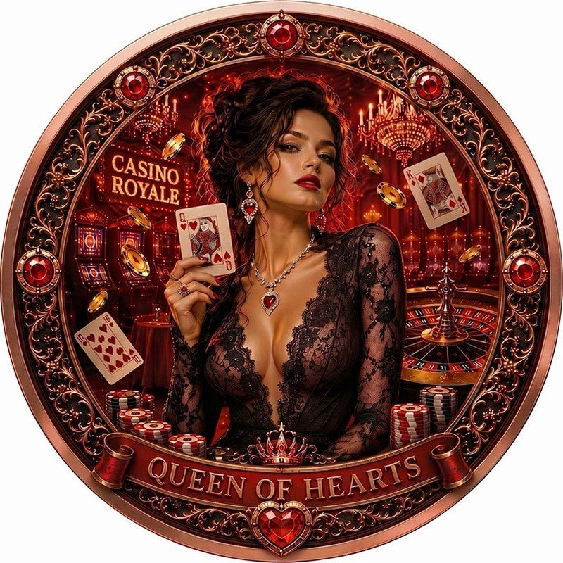 Casino Royale -  Queen of Hearts Colorized 1 oz Copper Medal