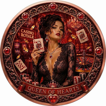 Casino Royale -  Queen of Hearts Colorized 1 oz Copper Medal