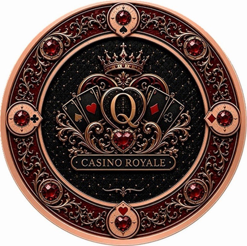 Casino Royale -  Queen of Hearts Colorized 1 oz Copper Medal