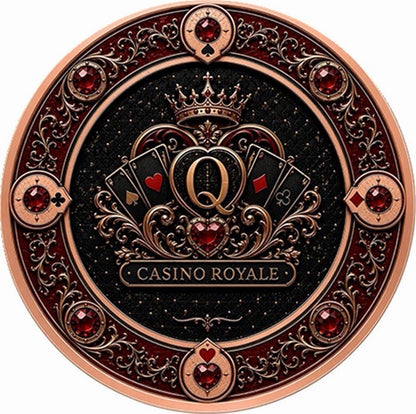 Casino Royale -  Queen of Hearts Colorized 1 oz Copper Medal