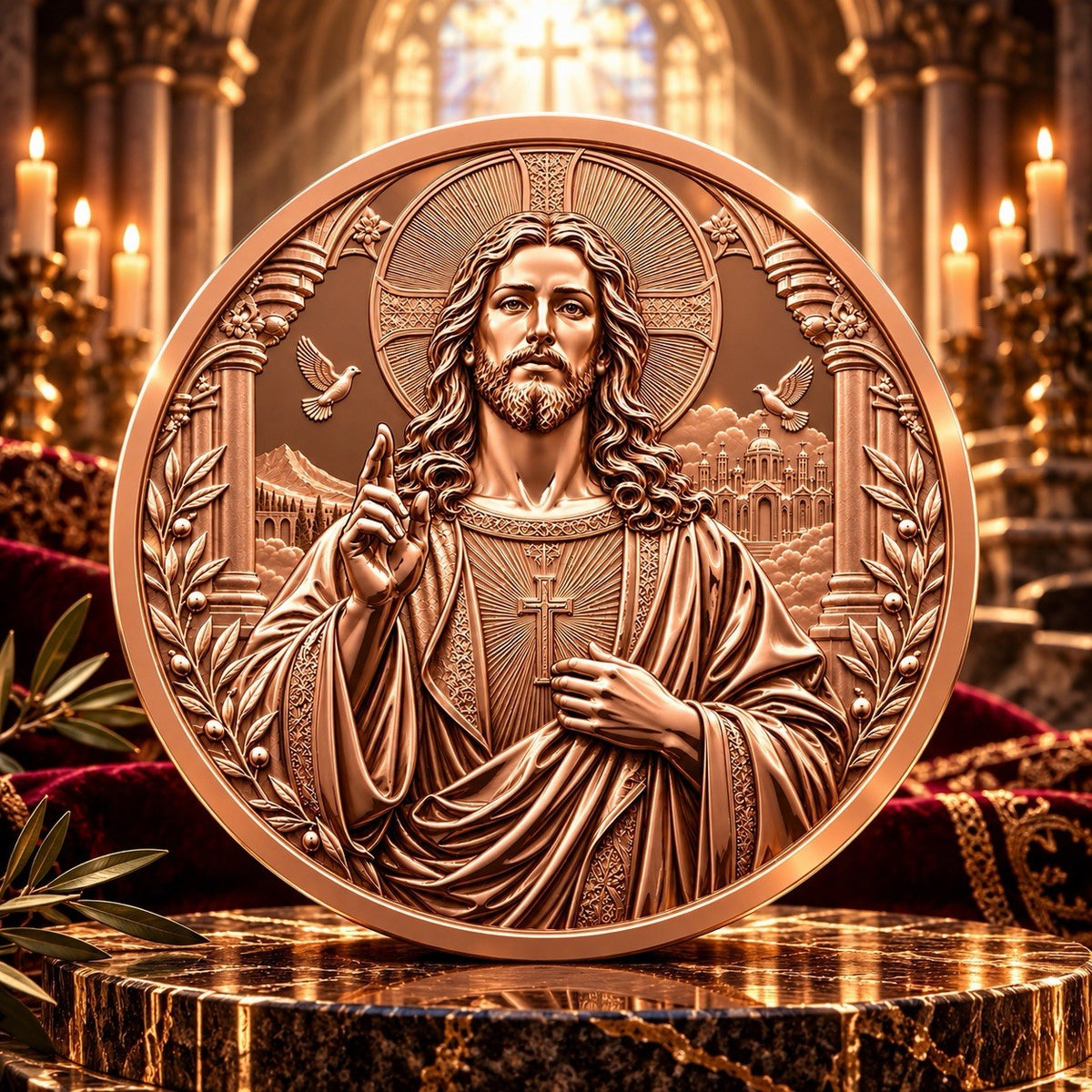 2027 Eternal Savior Jesus 5 oz .999 Fine Copper Medal