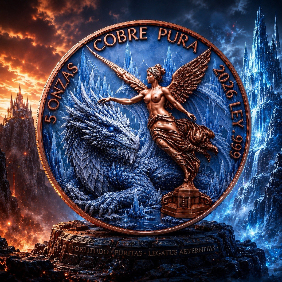 Ice Dragon Libertad Tribute 5 oz Copper Medal
