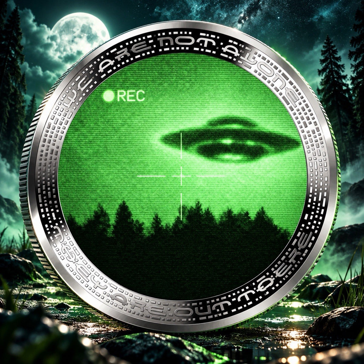 2026 Cameroon UFO Nightvision 1 oz .999 Silver Proof Coin Alien Series