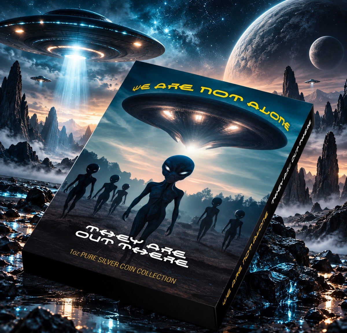 2026 Cameroon UFO Nightvision 1 oz .999 Silver Proof Coin Alien Series