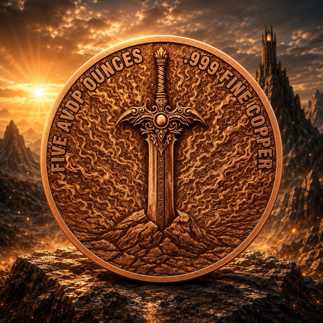 A Hero's Journey Colorized 5 oz Copper Round
