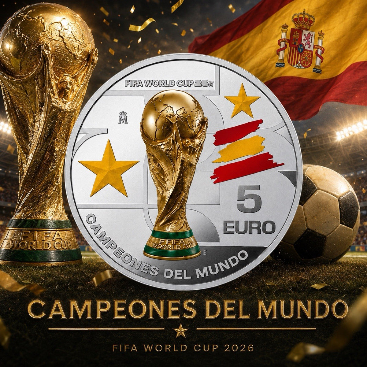 Fifa World Cup 2026 -  World Champion Spain 13.5g .925 Silver 30mm