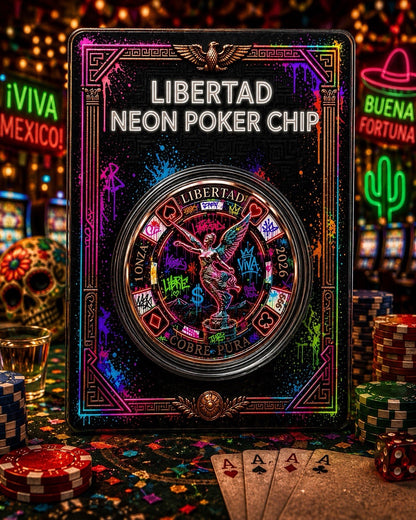 Libertad Neon Poker Chip 1 oz Copper in Card