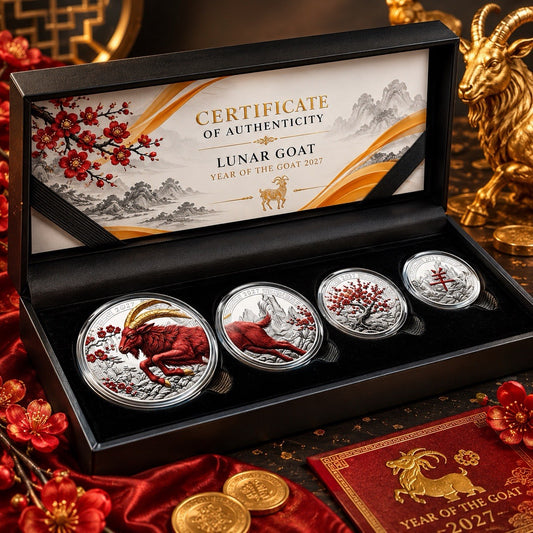 2027 Liberia Lunar Goat Fractional 1.85 oz Silver Set