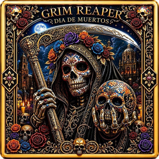Grim Reaper Dia de Muertos  1 Kilo Copper Medal