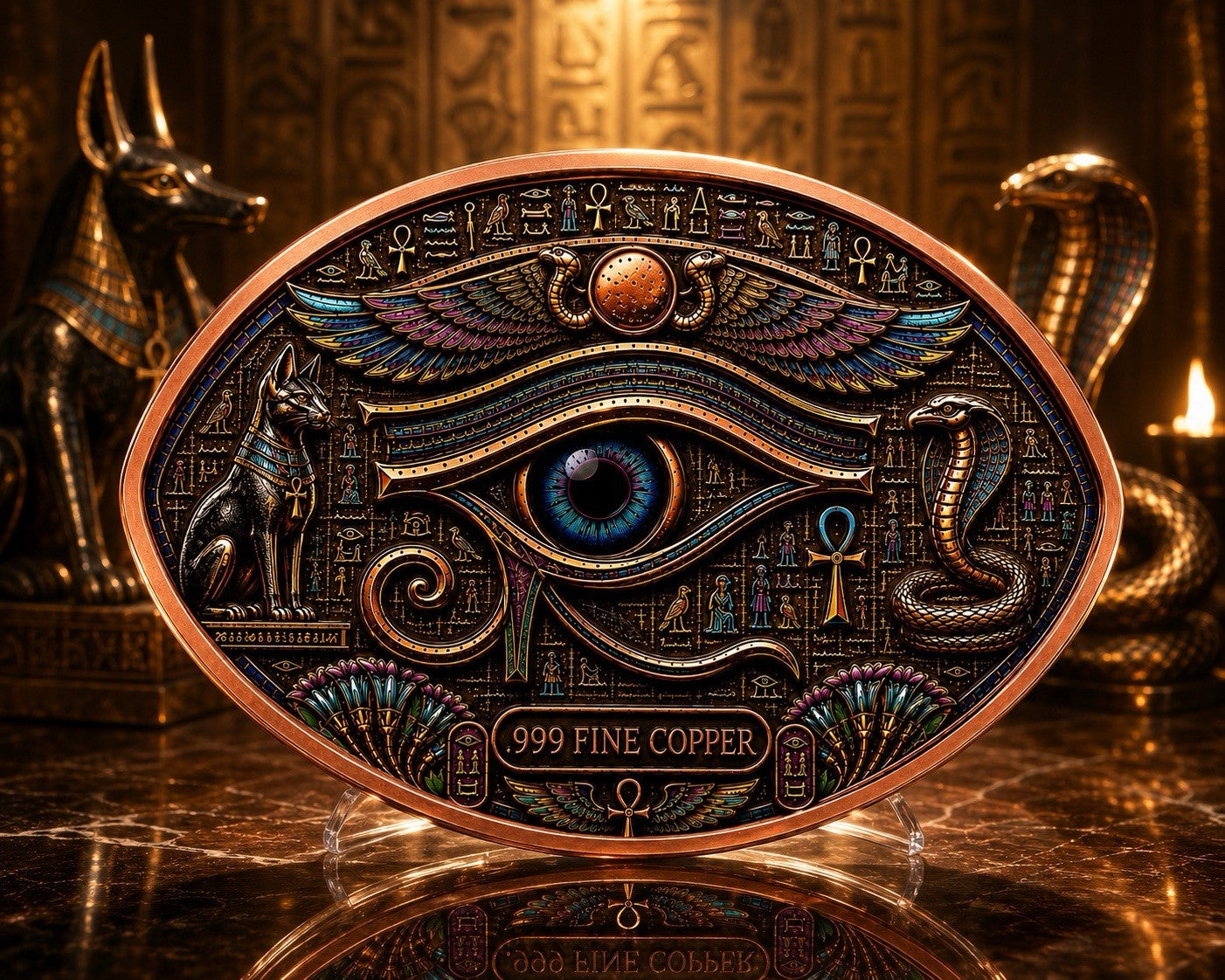 3 oz Eye of Ra and Horus .999 Copper Medal