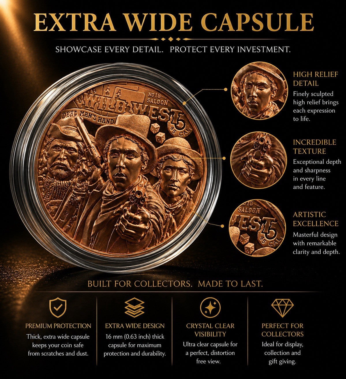 2024 Cook Islands 50 gram Copper Legends Of The Wild West From CIT Mint UHR