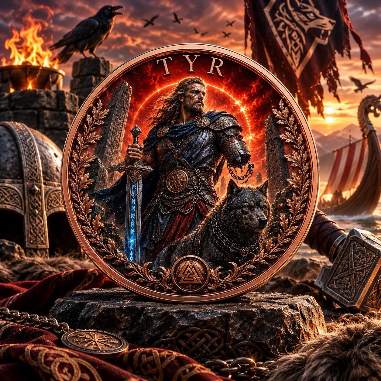 2026 Nordic Mythology Series Tyr 5 oz Color High-Relief  UV 3D