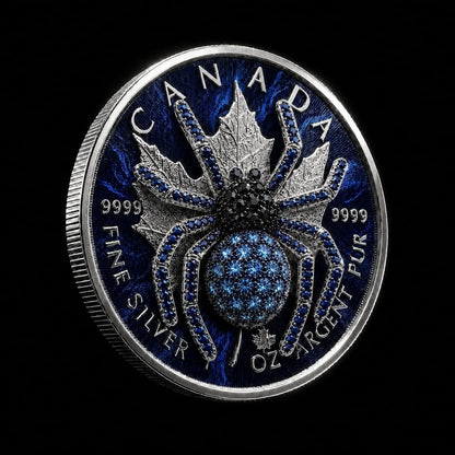 2026 Maple Sapphire Tarantula 1oz Silver Coin with 3D Jewel Spider