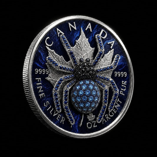 2026 Maple Sapphire Tarantula 1oz Silver Coin with 3D Jewel Spider
