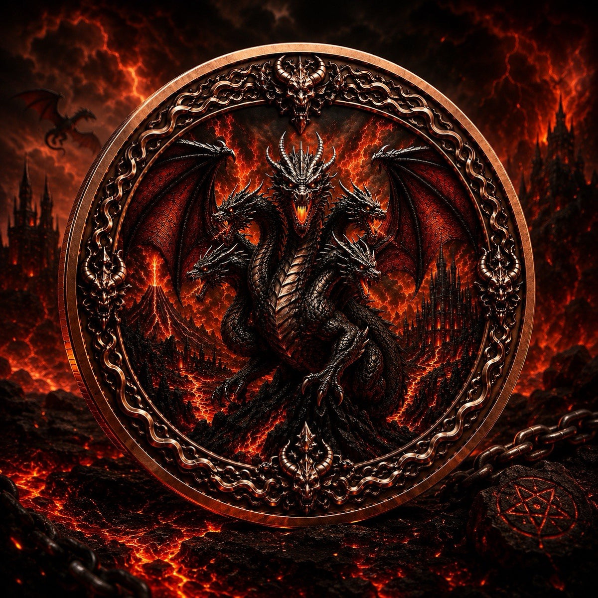 Magic Inferna Colorized 1 oz Copper Medal