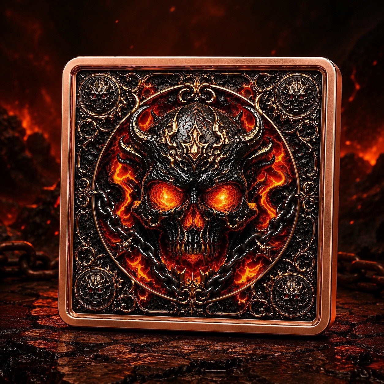 Skulls of the Underworld - Hellfire Skull 5 oz Copper Bar